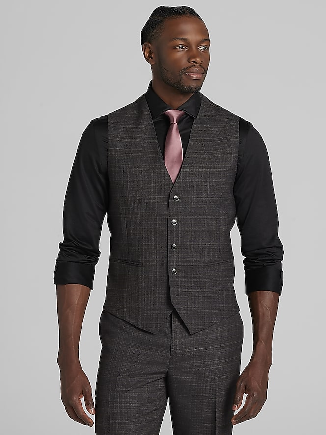 Joseph Abboud Classic Fit Check Suit Vest