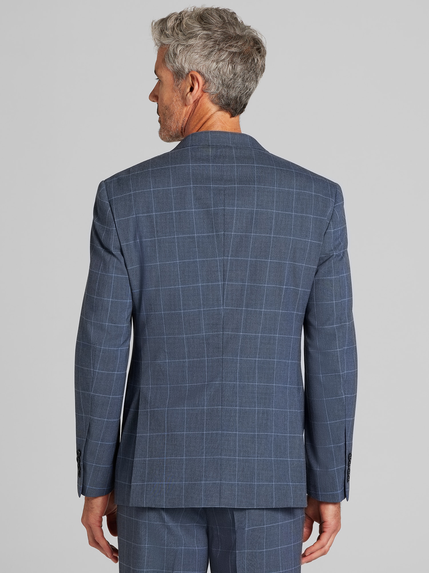 Modern Fit Windowpane Plaid Suit