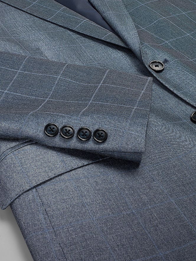 Wilke-Rodriguez Modern Fit Windowpane Plaid Suit