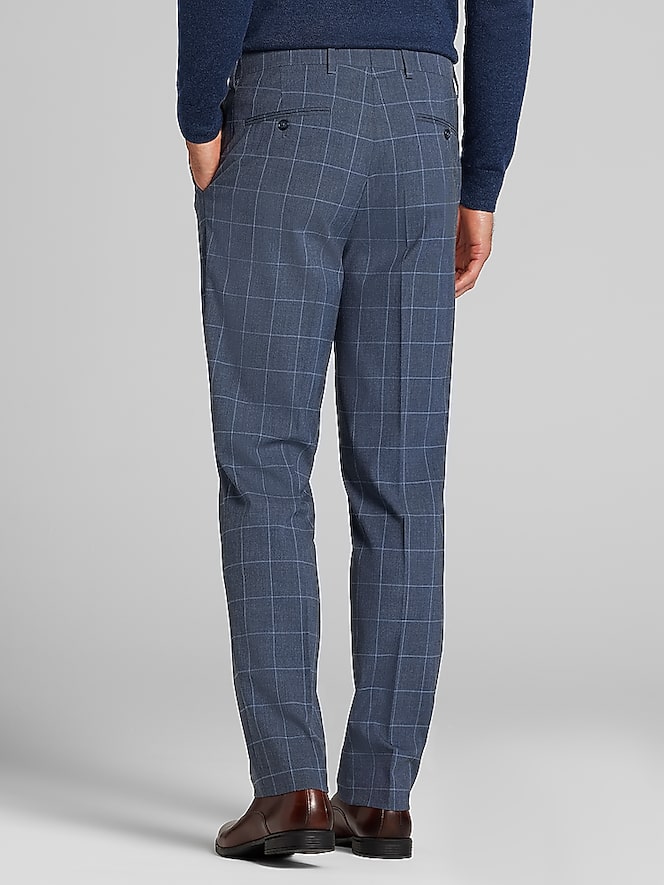 Wilke-Rodriguez Modern Fit Windowpane Plaid Suit