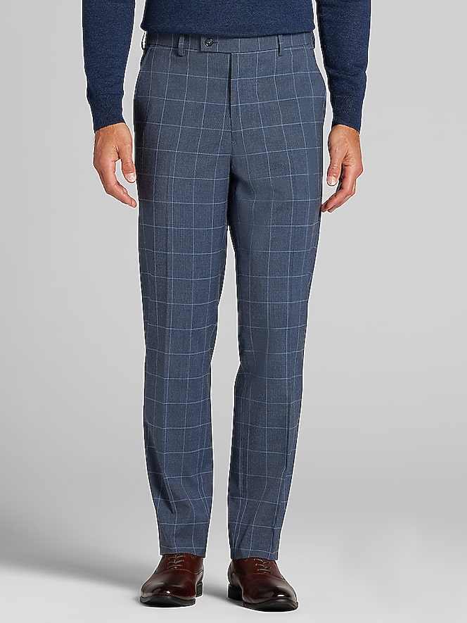 Wilke-Rodriguez Modern Fit Windowpane Plaid Suit
