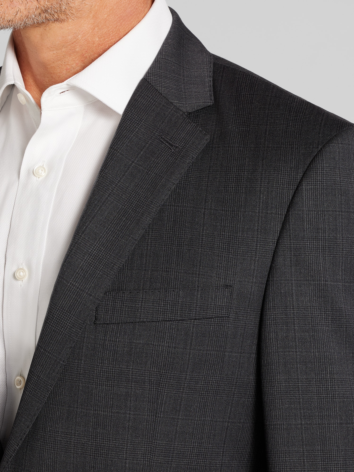 Joseph Abboud Classic Fit Premium Wool Blend Check Suit, Grey