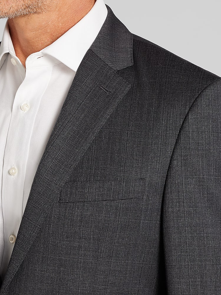 Joseph Abboud Classic Fit Premium Wool Blend Check Suit, Grey