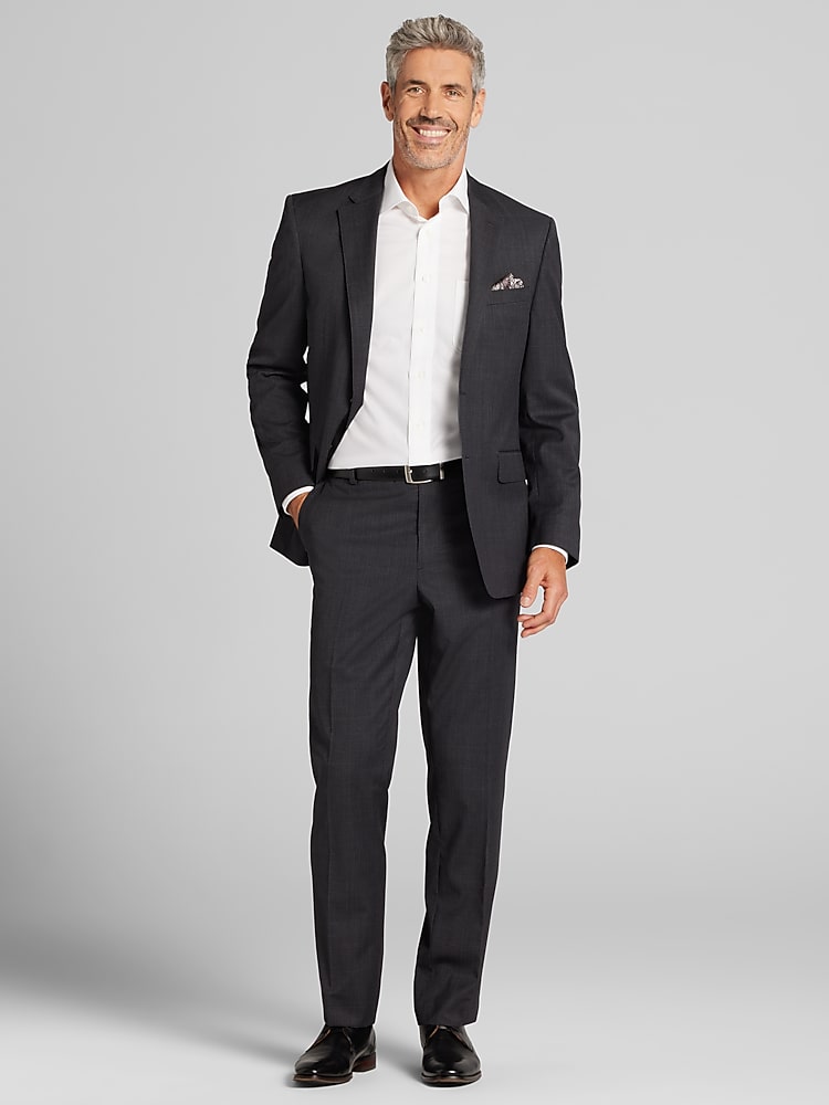 Joseph Abboud Classic Fit Premium Wool Blend Check Suit, Grey