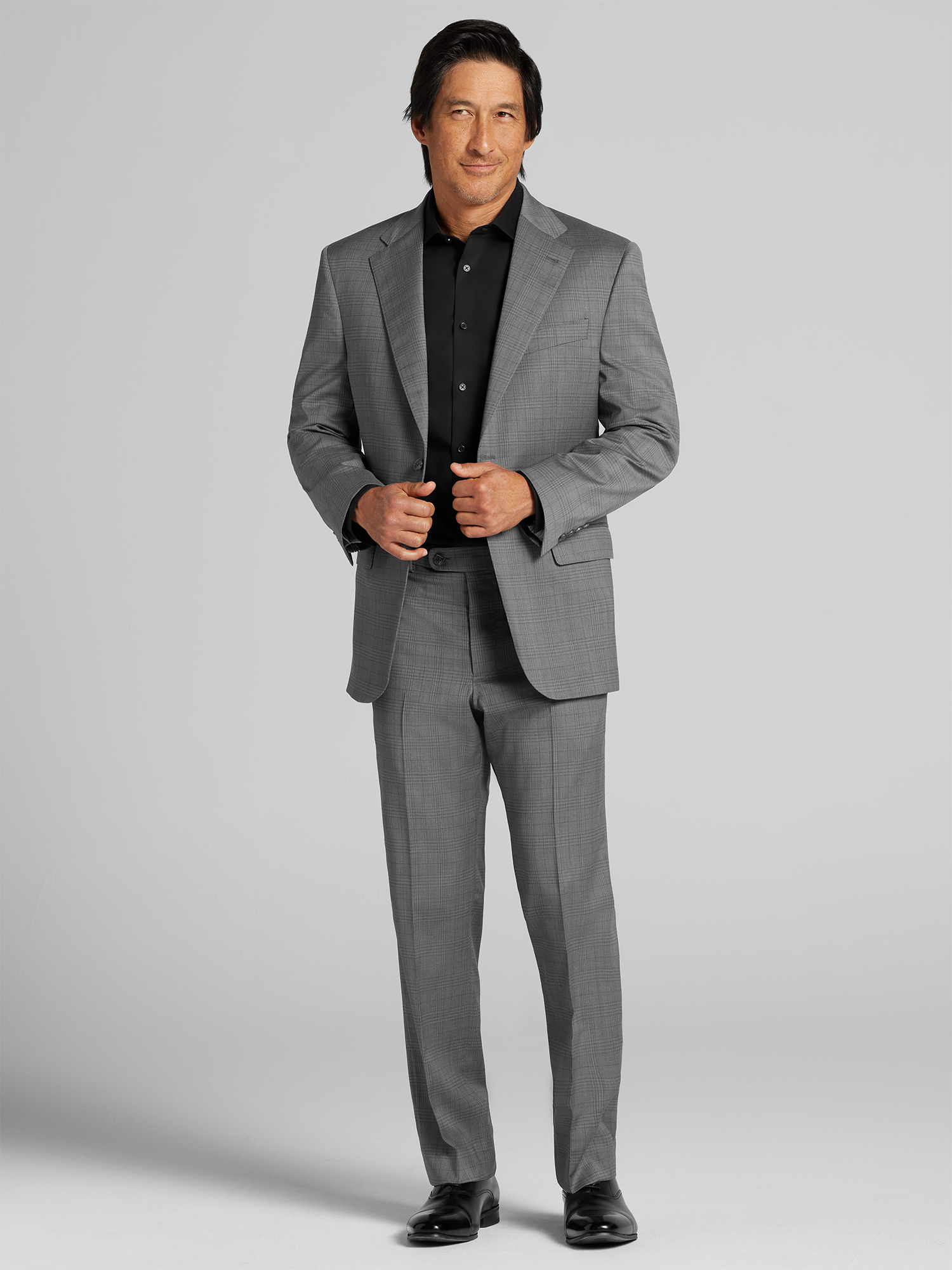 JOSEPH ジョセフ　シルク混 ビジネススーツ 大きいサイズ　グレー系 Joseph Abboud American Bespoke Modern Fit Premium Wool Suit, Light