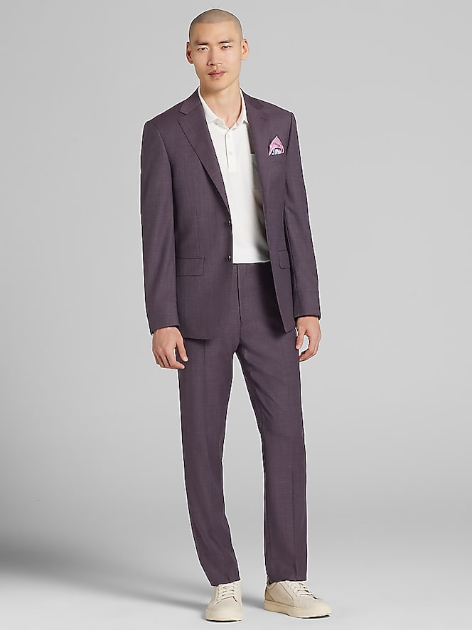 green emerald velvet dress Calvin Klein Mens Slim fit Dress Pants 32 / 30 Burgundy Red Blue Plaid –  Bristol Apparel Co main image 1