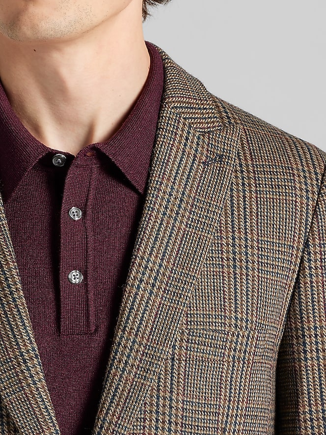 Paisley &Amp; Gray Slim Fit Plaid Suit