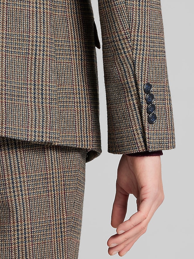 Paisley &Amp; Gray Slim Fit Plaid Suit