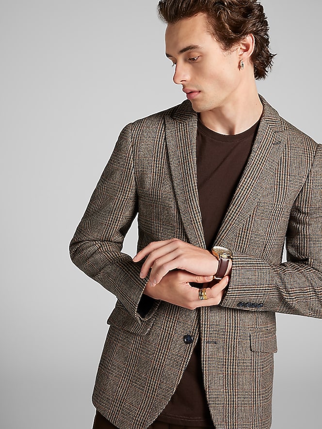 Paisley &Amp; Gray Slim Fit Plaid Suit