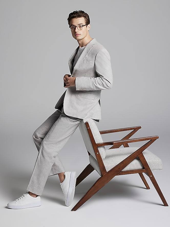 JOE Joseph Abboud Slim Fit Linen Blend 3-Piece Suit