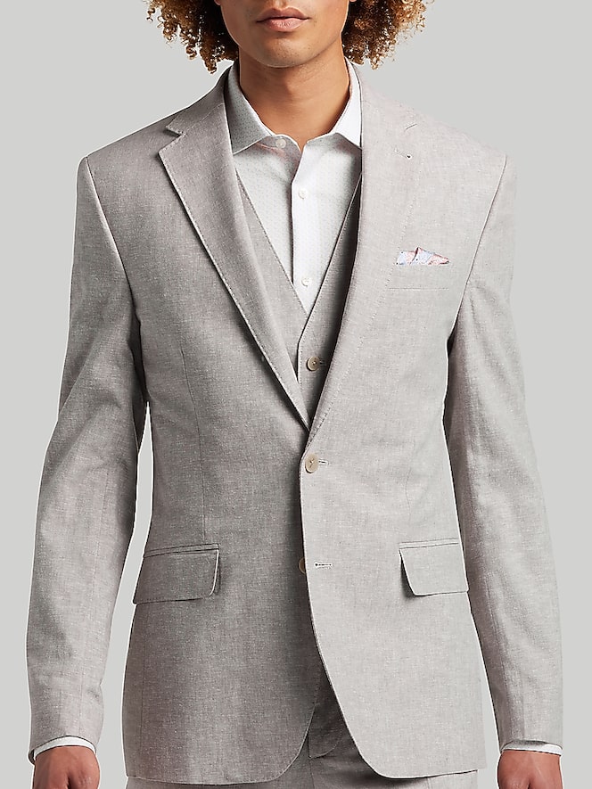 Slim Fit Linen Blend 3-Piece Suit