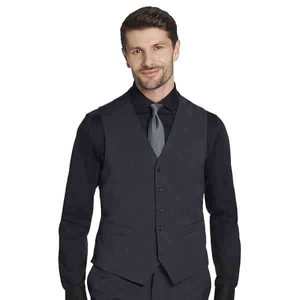Pronto Uomo Platinum Men's Slim Fit Premium Wool Blend Suit Vest Charcoal - Size: XL - Only Available at Men's Wearhouse