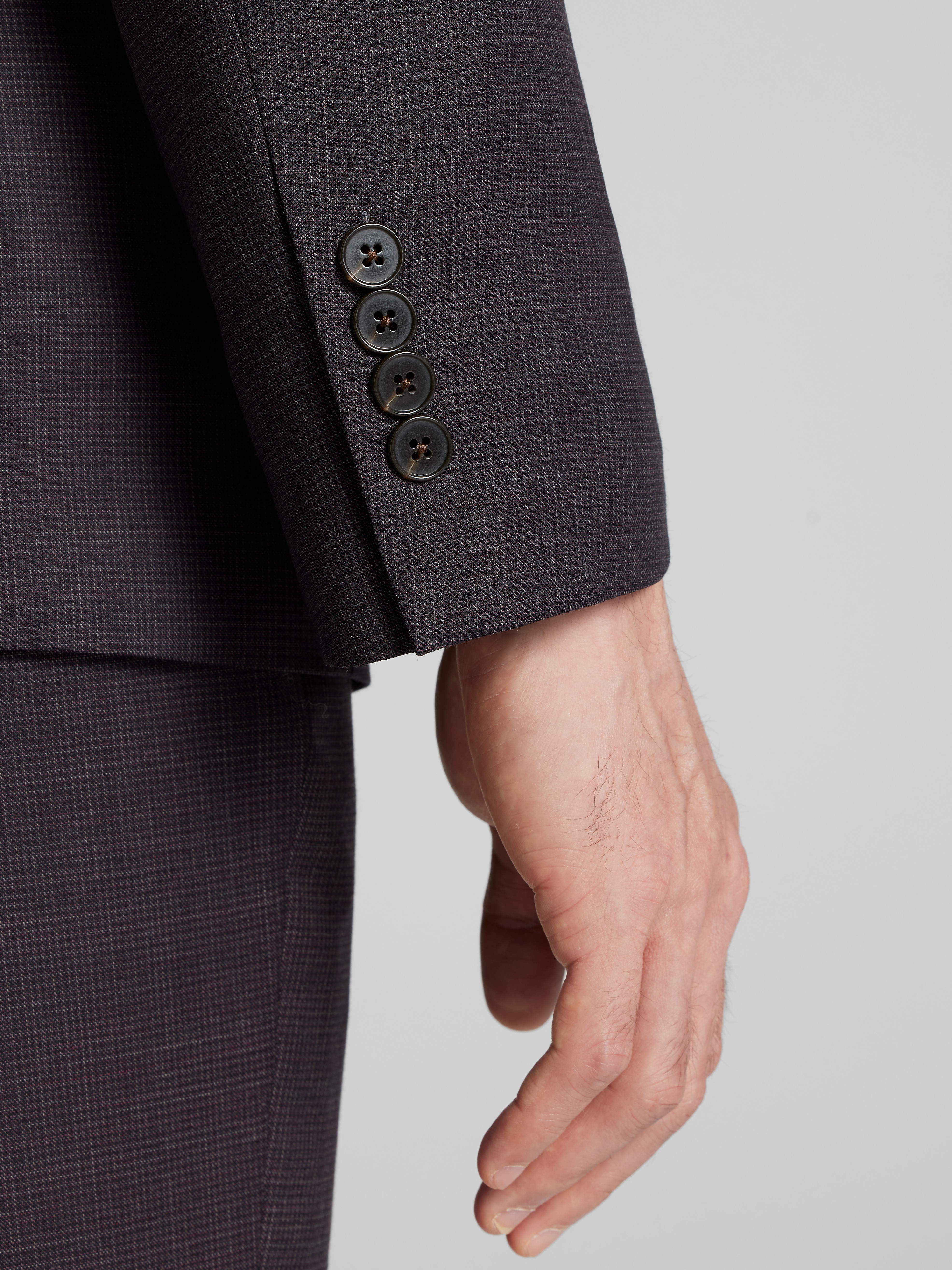 Slim Fit Grid Suit Jacket