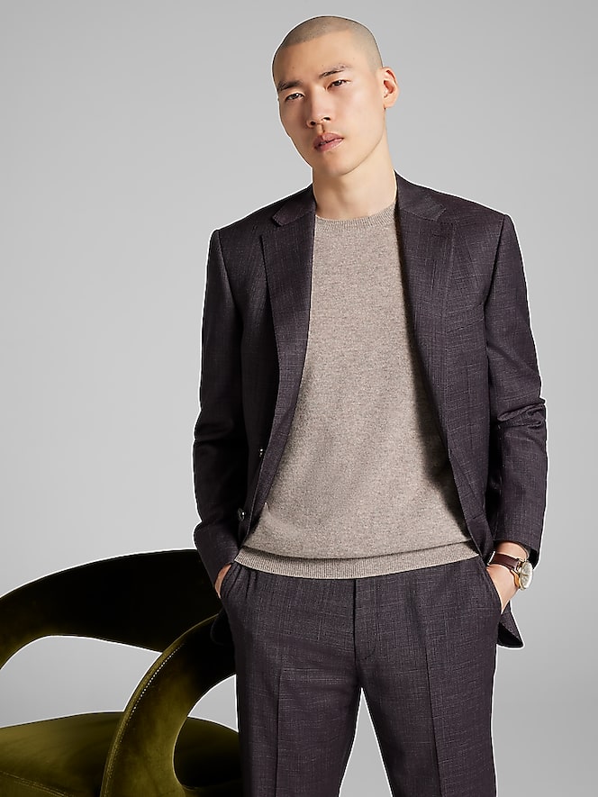 Calvin Klein Slim Fit Grid Suit Jacket