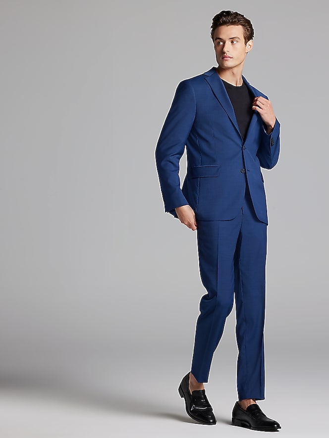 Awearness Kenneth Cole CHILLFLEX Modern Fit Premium Wool Blend Suit Jacket, Blue/Postman - Image 6 of 8