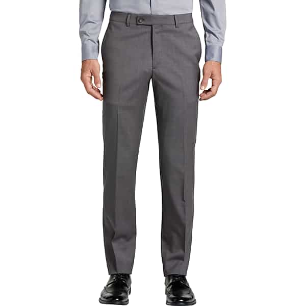 Awearness Kenneth Cole CHILLFLEX Modern Fit Premium Wool Blend Men's Suit Pants Dove Grey - Size: 38W x 32L
