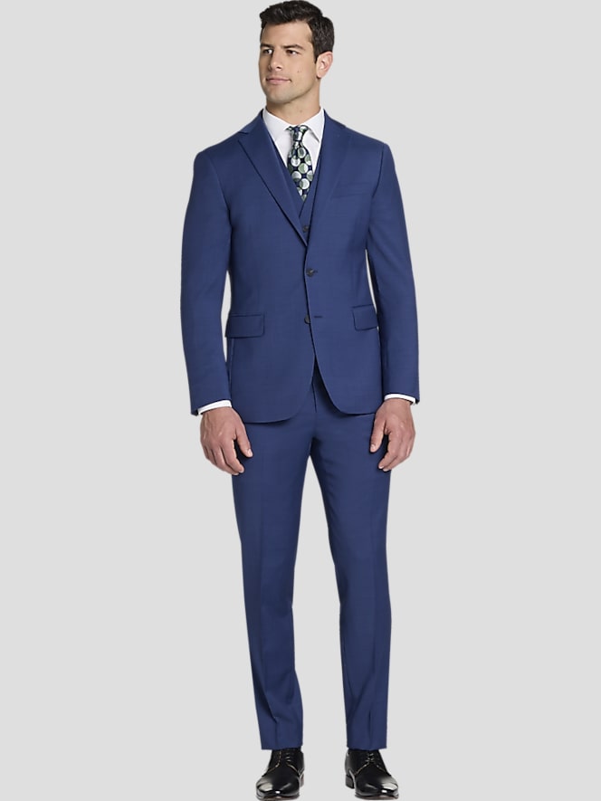 Awearness Kenneth Cole CHILLFLEX Executive Fit Premium Wool Blend Suit Jacket, Blue/Postman - Image 6 of 7