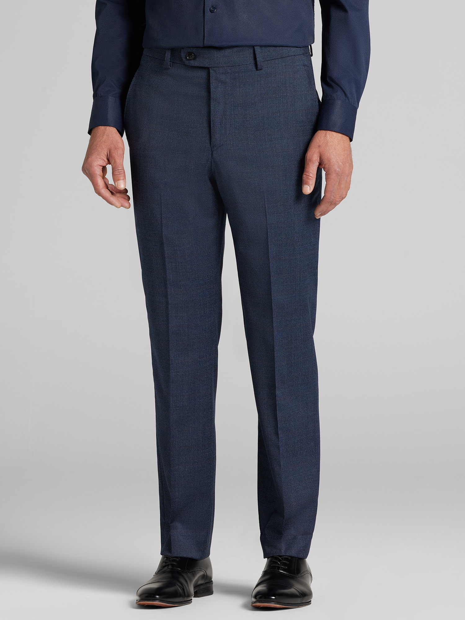 Modern Fit Plaid Suit Pants