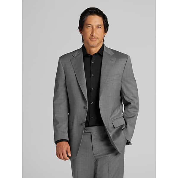 Joseph Abboud American Bespoke Modern Fit Wool Men's Suit Jacket Light Grey - Size: 36 Regular