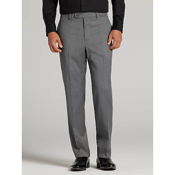 Joseph Abboud American Bespoke Modern Fit Wool Mens Suit Pants Light Grey - Size: 40W x 32L