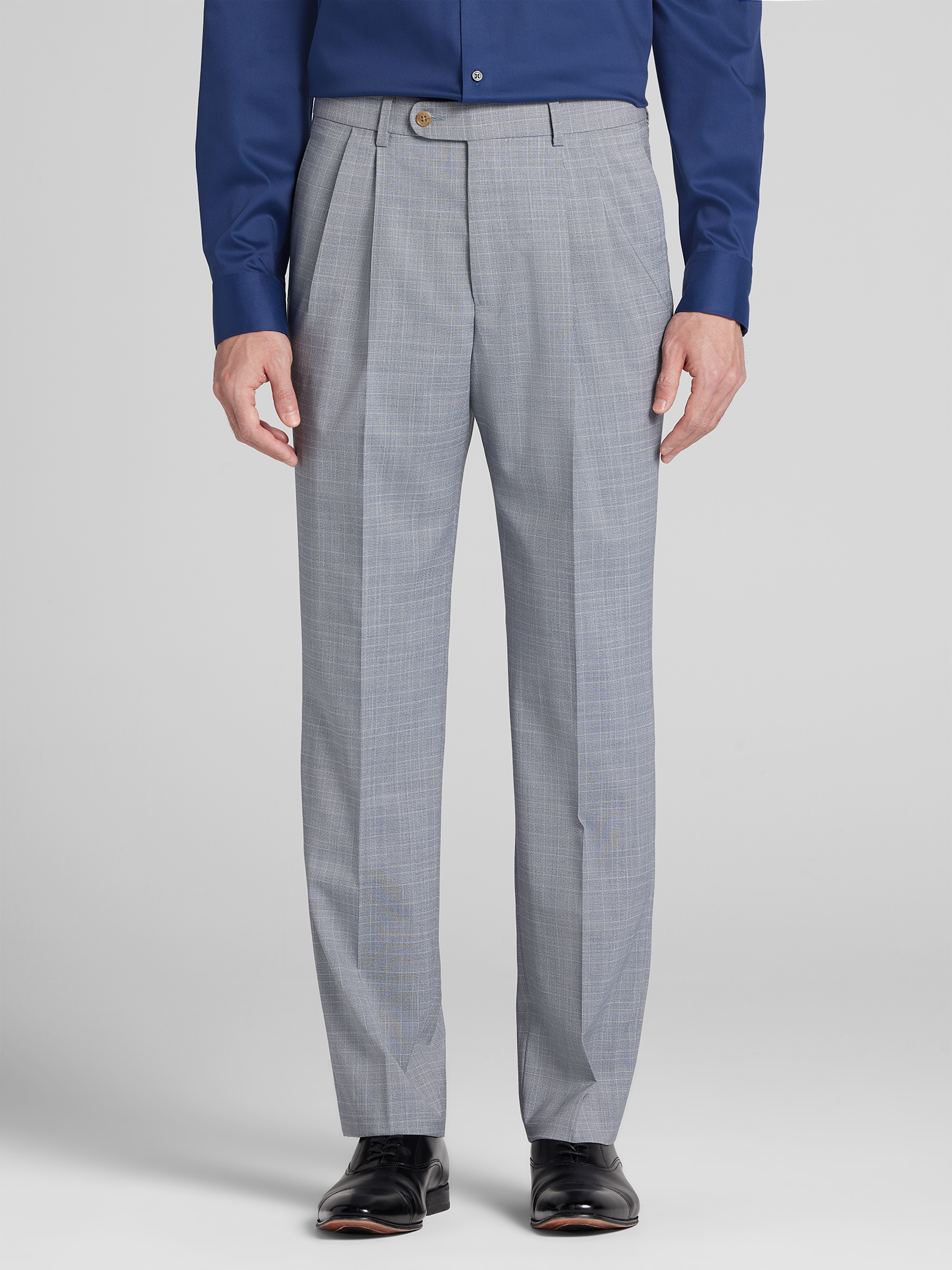 light grey plaid dress pants Tallia Men's Slim Fit Plaid Wool Suit Dress Pants Grey Pink 30 x 32   Bristol Apparel Co