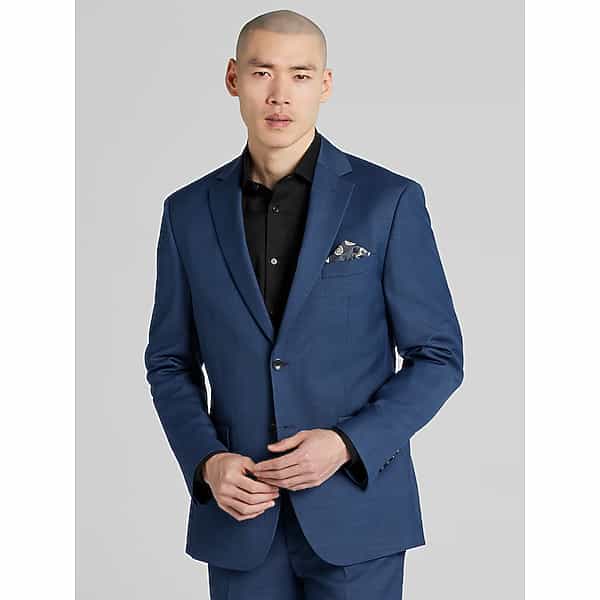 Pronto Uomo Platinum Big & Tall Men's Classic Fit Premium Wool Blend Suit Jacket Navy Solid - Size: 54 Regular - Only Available at Men's Wearhouse