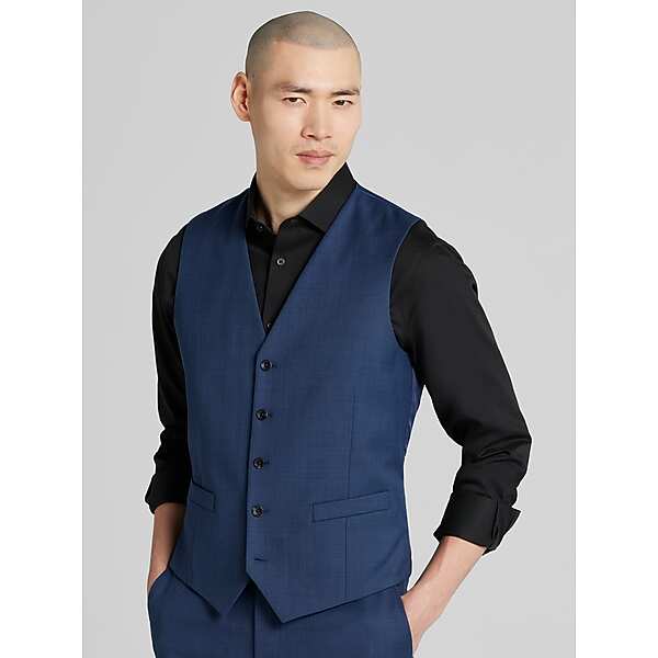 Pronto Uomo Platinum Men's Classic Fit Premium Wool Blend Suit Vest Navy Solid - Size: XL - Only Available at Men's Wearhouse