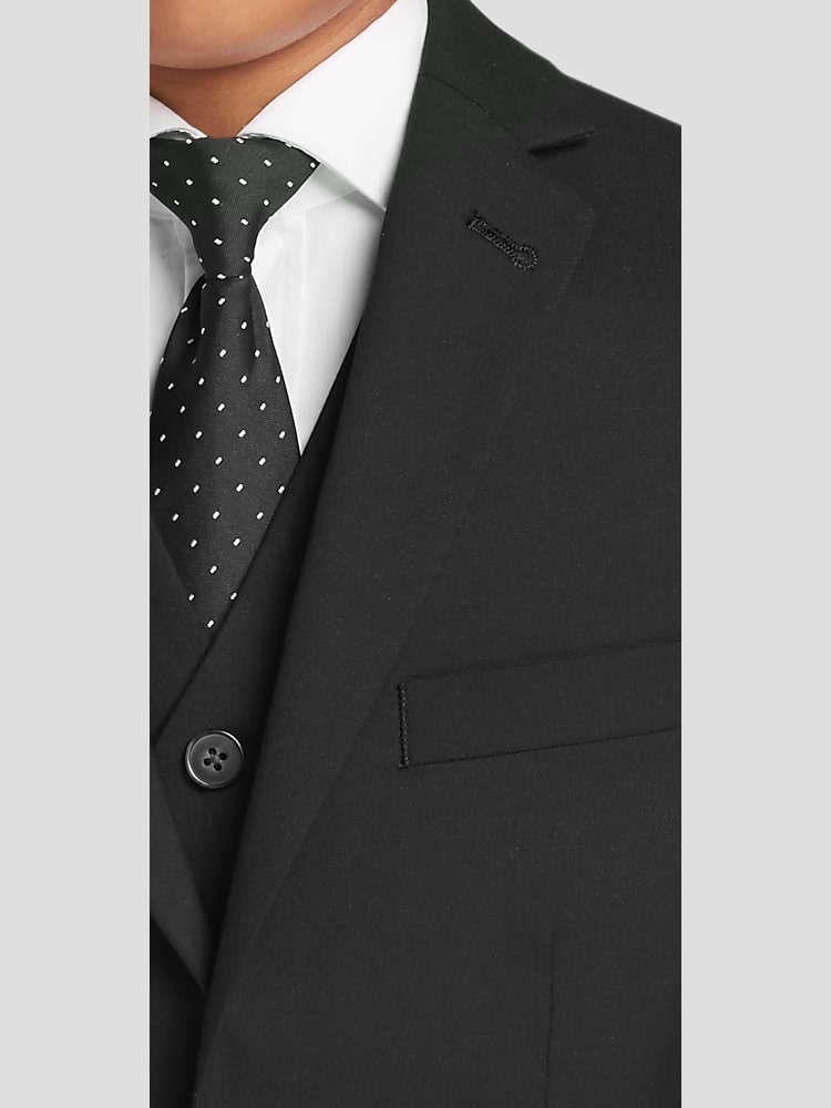 Boys Slim Fit Notch Lapel Vested Suit