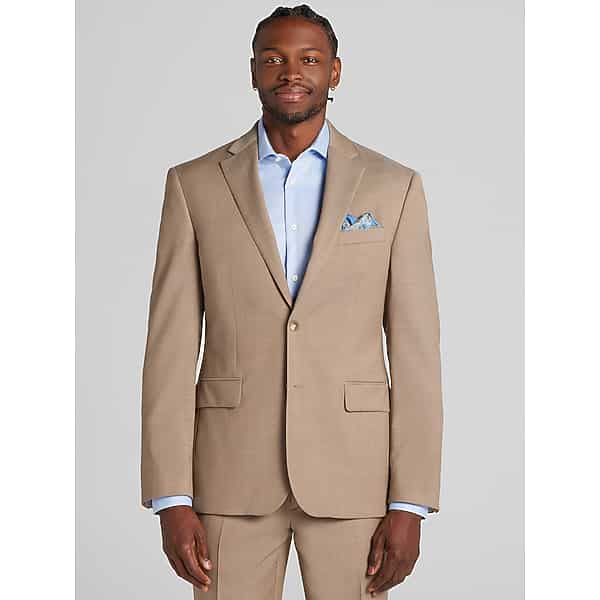 Awearness Kenneth Cole CHILLFLEX Modern Fit Solid Men's Suit Jacket Tan - Size: 42 Long