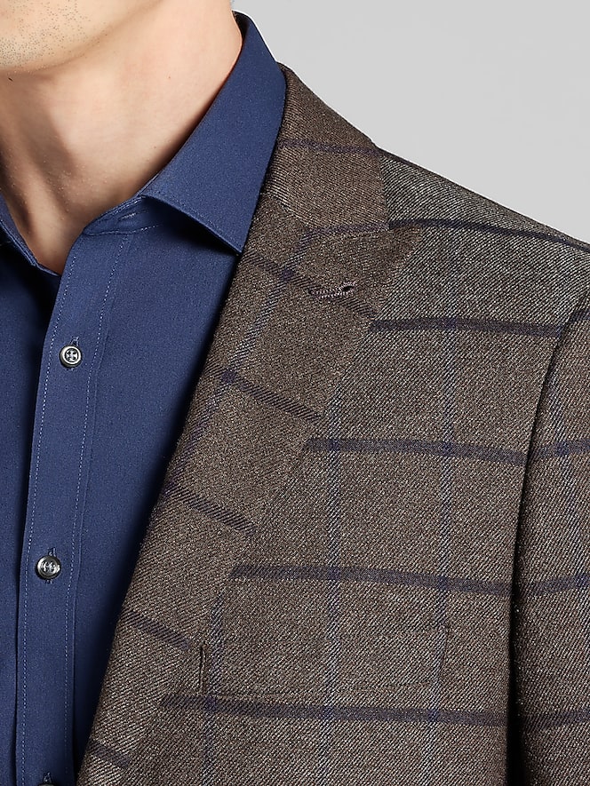 Paisley &Amp; Gray Slim Fit Windowpane Plaid Suit