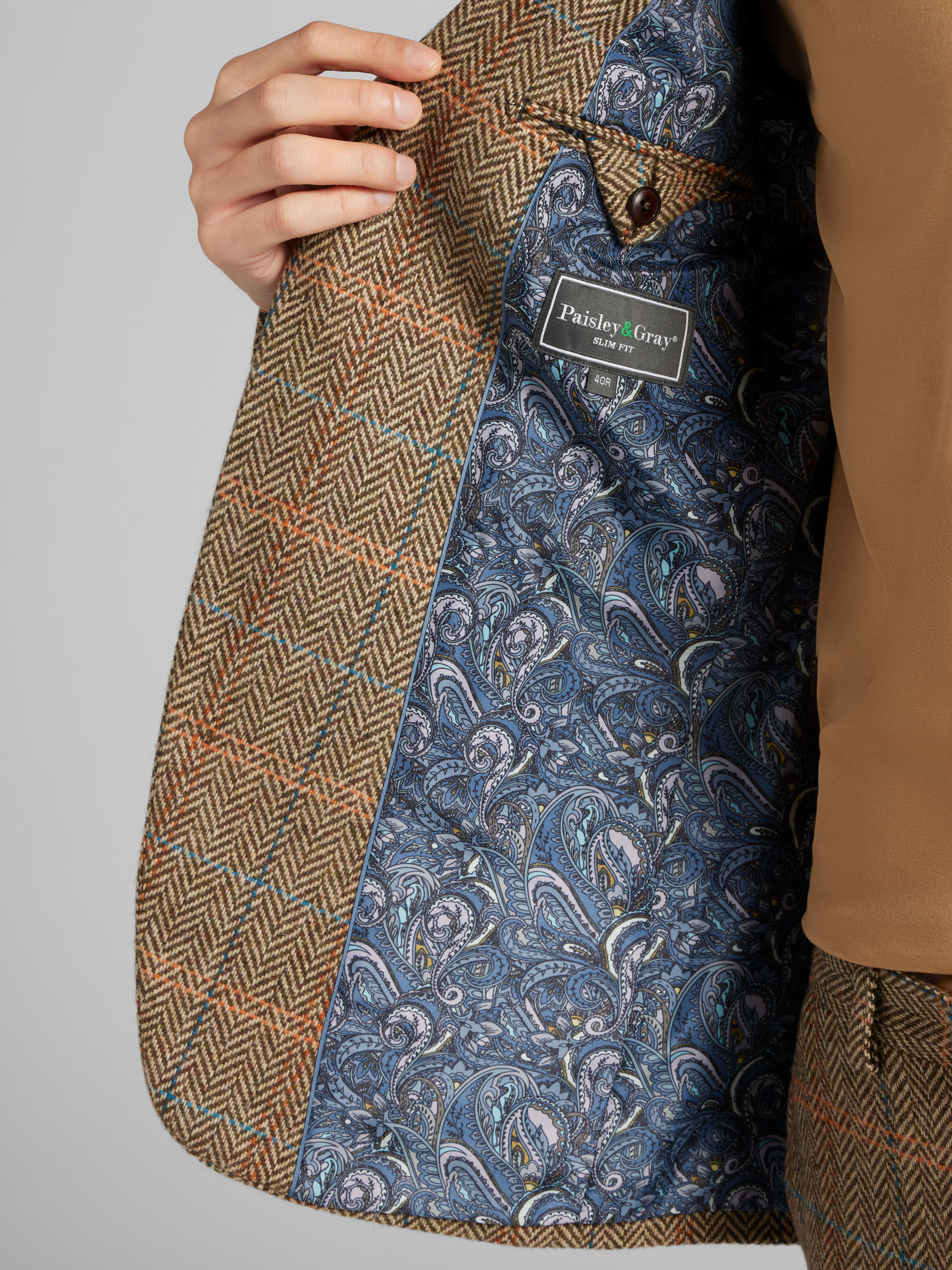 Slim Fit Herringbone Suit