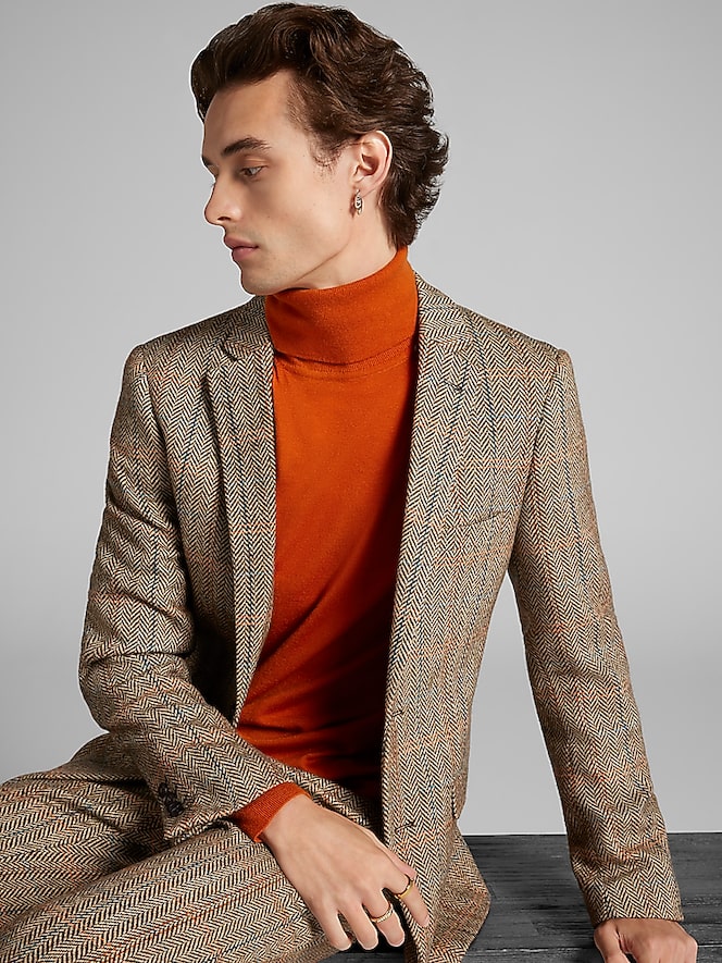 Paisley &Amp; Gray Slim Fit Herringbone Suit