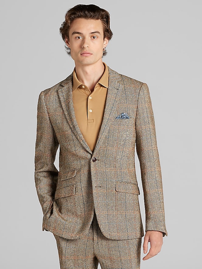 Paisley &Amp; Gray Slim Fit Herringbone Suit