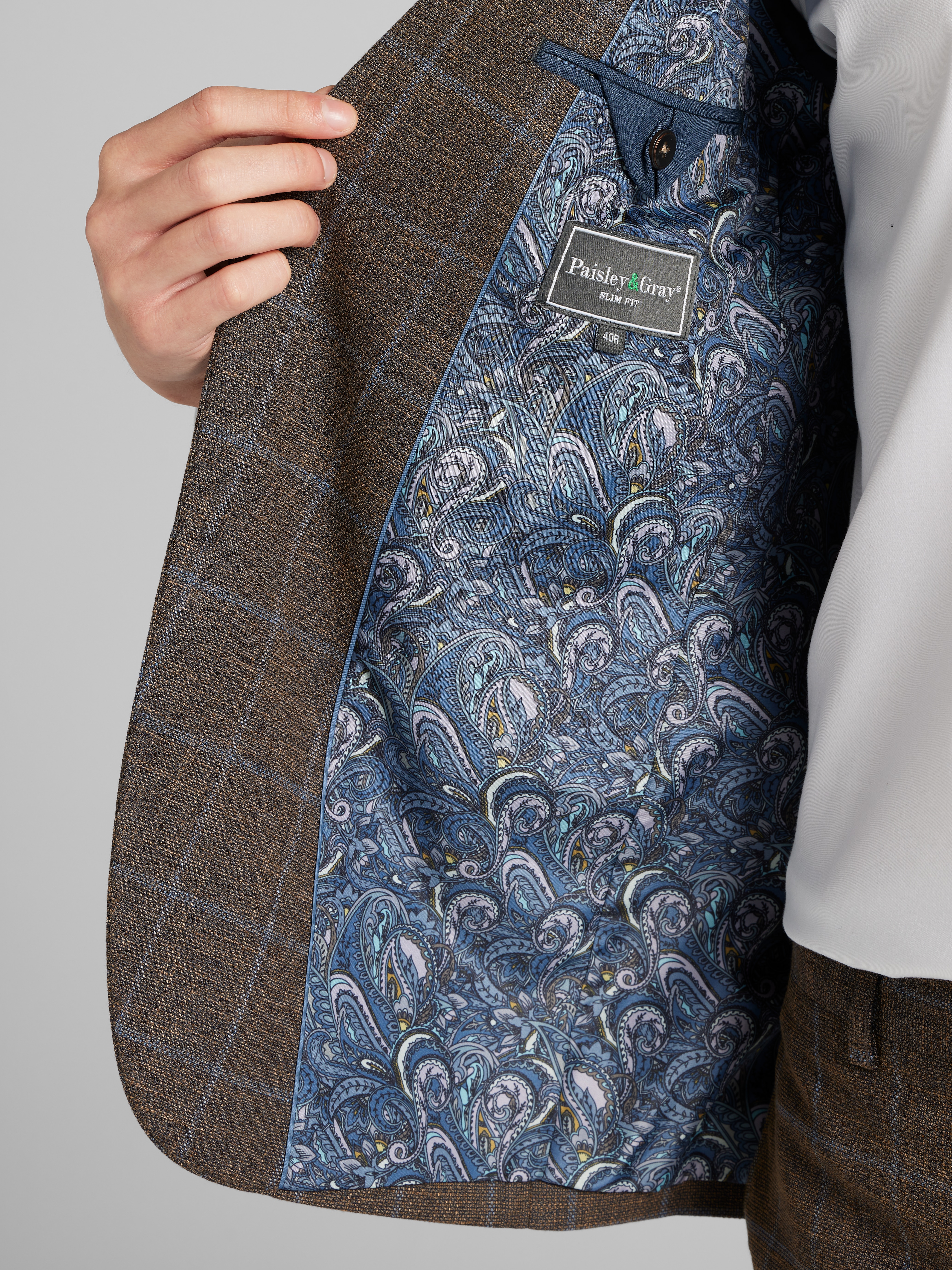 Slim Fit Plaid Suit