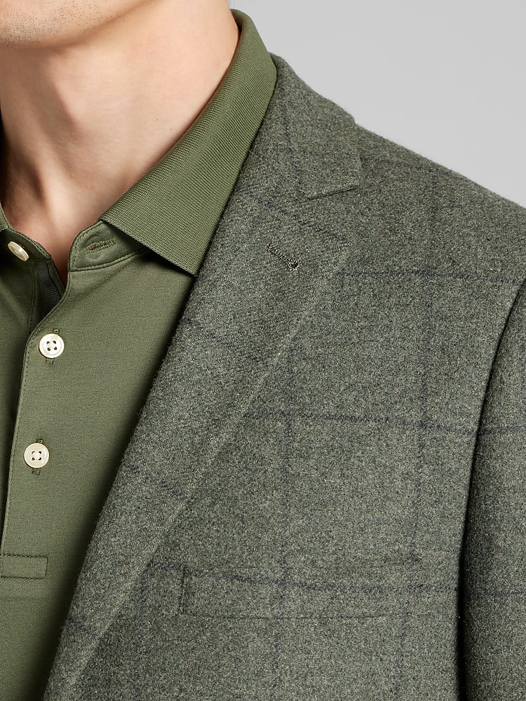 Slim Fit Windowpane Plaid Suit