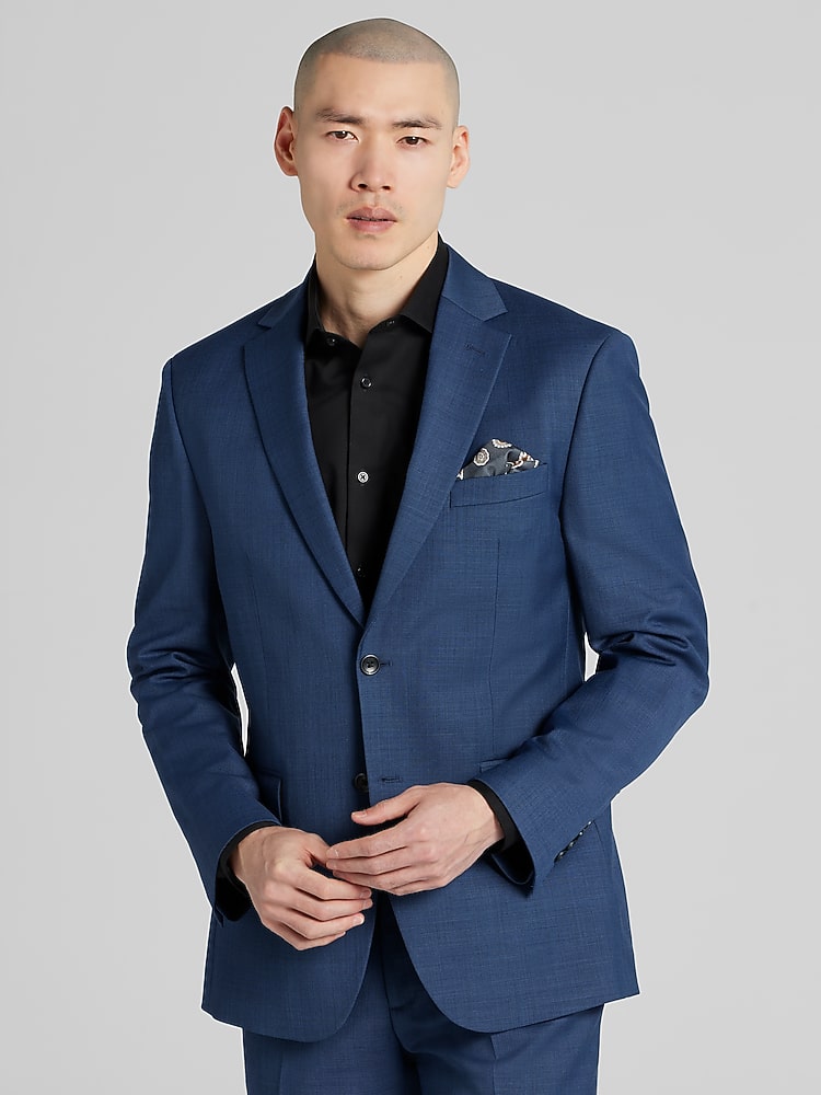 Pronto Uomo Platinum Men's Slim Fit Premium Wool Blend 3-Piece Suit , Navy / Blue - Size: 29W x 30L,29W x 32L,29W x 34L,30W x 30L,30W x 32L,30W x