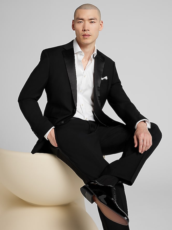 Pronto Uomo Platinum Slim Fit Wool Blend Notch Lapel Tuxedo