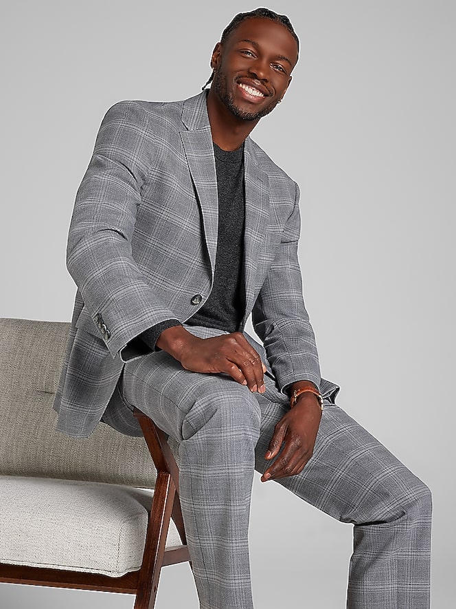 Awearness Kenneth Cole Modern Fit Plaid Suit Jacket