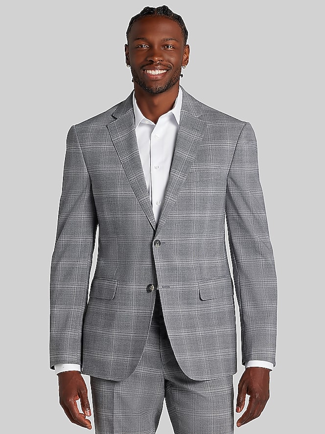 Awearness Kenneth Cole Modern Fit Plaid Suit Jacket