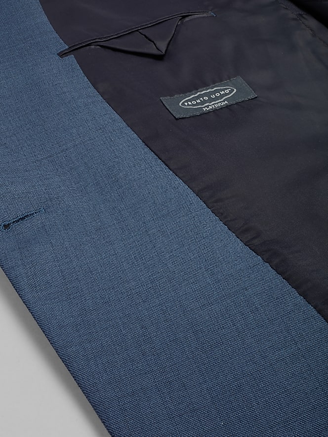 Pronto Uomo Platinum Modern Fit Premium Wool Blend Double Breasted Suit, Navy - Image 5 of 9