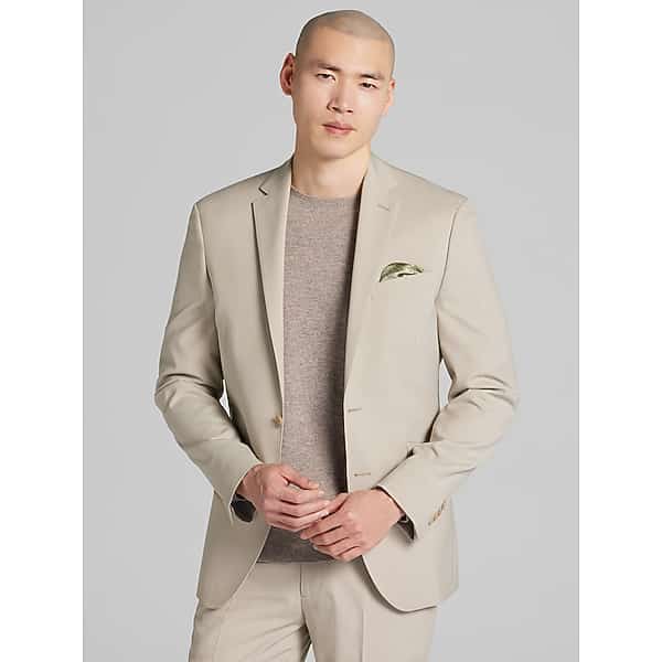 Wilke-Rodriguez Men's Slim Fit Solid Suit Tan - Size: 44 Short