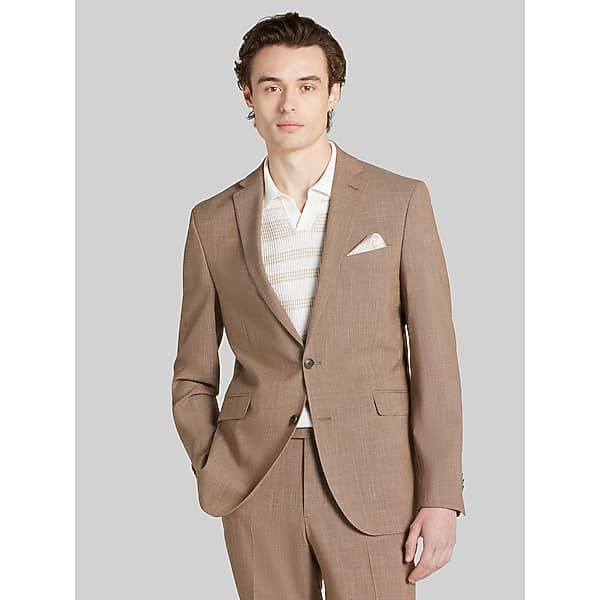 Wilke-Rodriguez Men's Slim Fit Tic Suit Rust - Size: 42 Regular