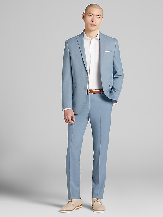 Wilke-Rodriguez Slim Fit Tic Suit, Light Teal - Image 6 of 10