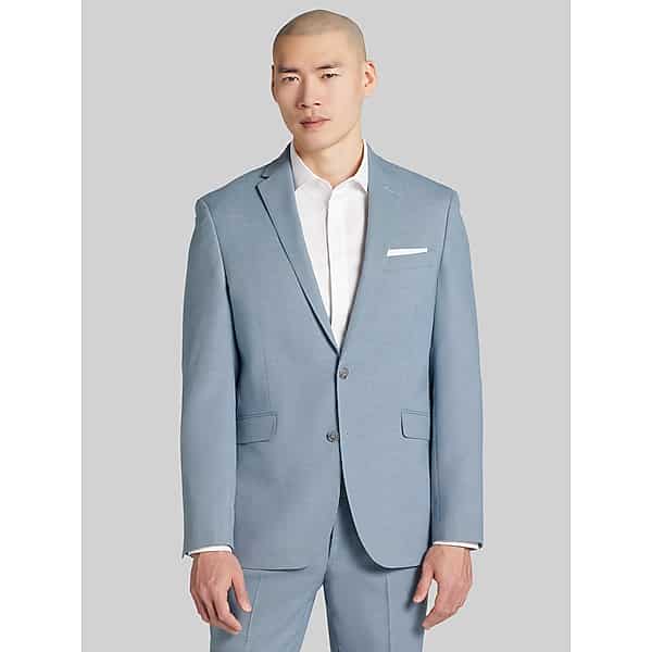 Wilke-Rodriguez Men's Slim Fit Tic Suit Light Teal - Size: 44 Long
