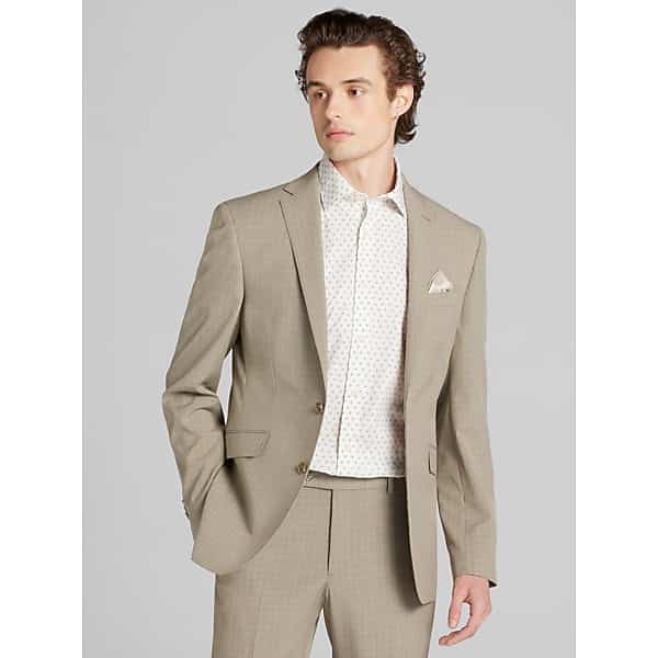 Wilke-Rodriguez Men's Slim Fit Tic Suit Wheat - Size: 40 Short
