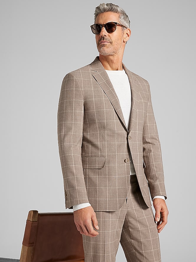 JOE Joseph Abboud Slim Fit Windowpane Suit Jacket