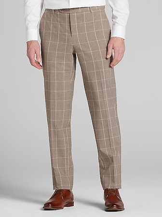 beige dress pants Elastic Waist Beige Wide Leg Pants - All Bottoms main image 1