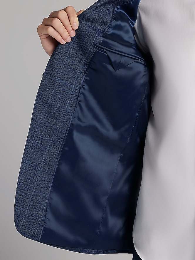 Calvin Klein Slim Fit Wool Blend Windowpane 3-Piece Suit