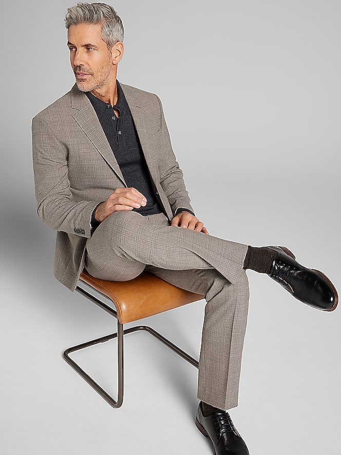 Pronto Uomo Platinum Modern Fit Check Windowpane Sport Coat