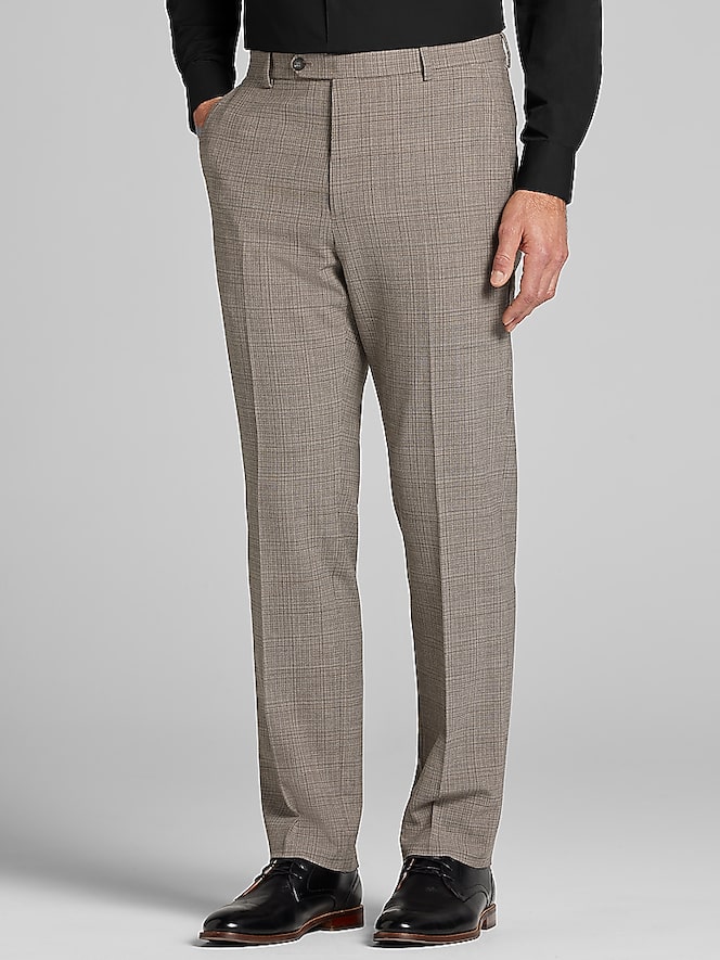 Pronto Uomo Platinum Modern Fit Windowpane Suit Pants